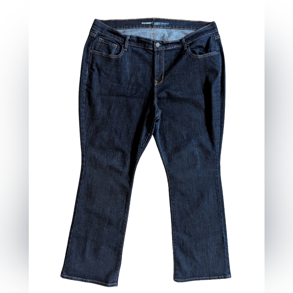 Old Navy Denim Jeans Curvy Profile Mid-Rise Dark Wash 18 Short